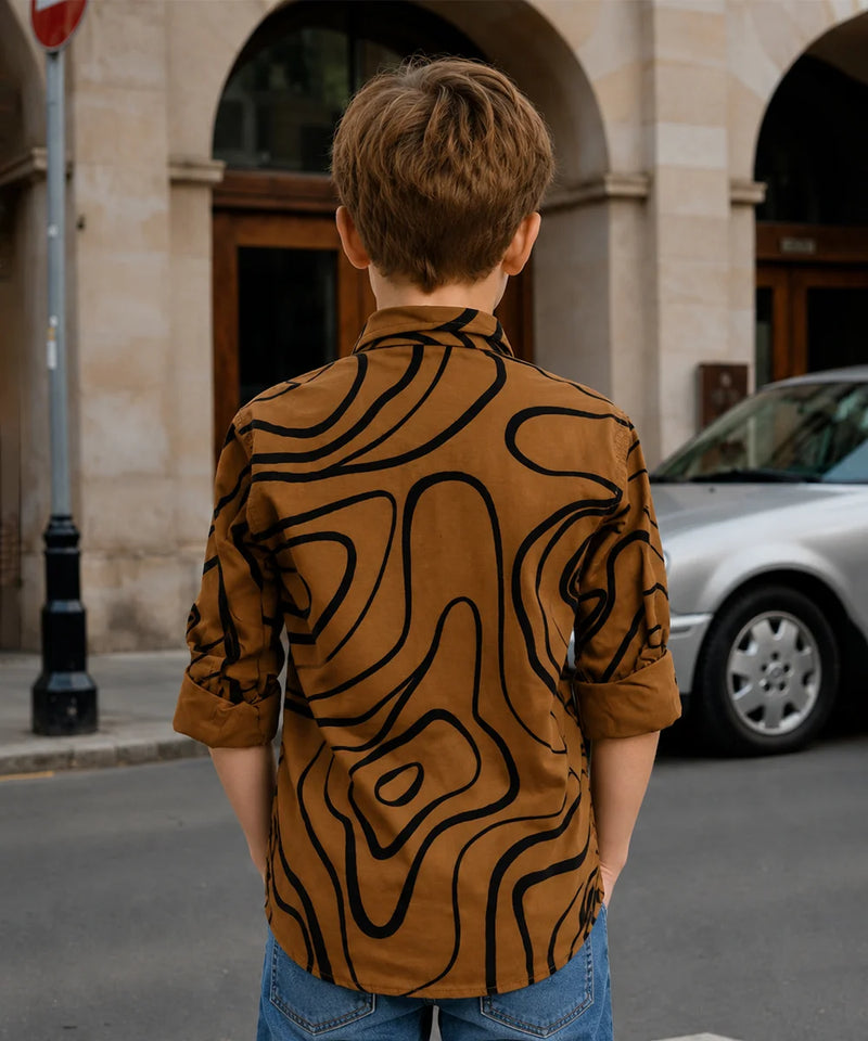 Boys Full Sleeve Fashion Printed Shirt