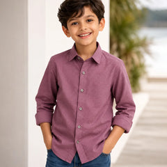 Boys Classic Solid Party Wear Shirt