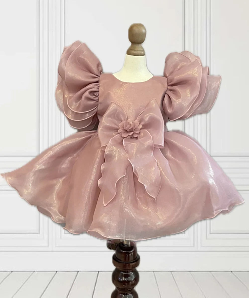 Onion Pink Coloured Party Wear Frock