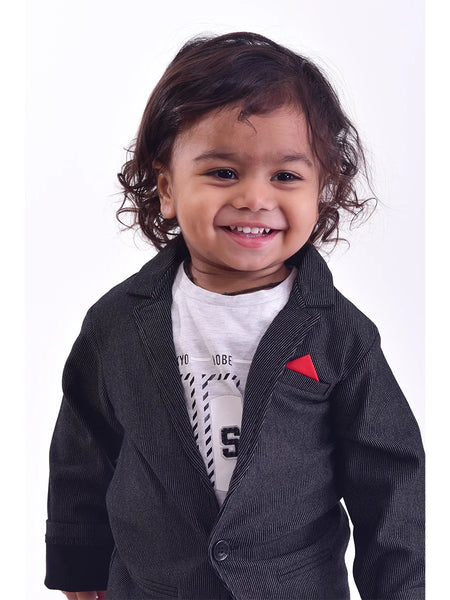 party wear black blazer set for boys