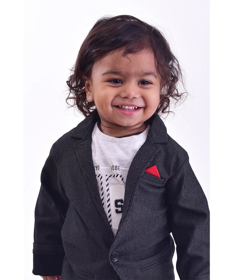 party wear black blazer set for boys