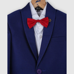  party wear boys navy blue coat suit set 