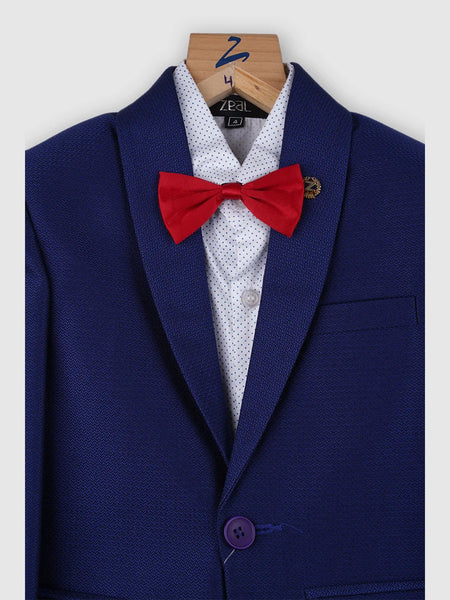  party wear boys navy blue coat suit set 