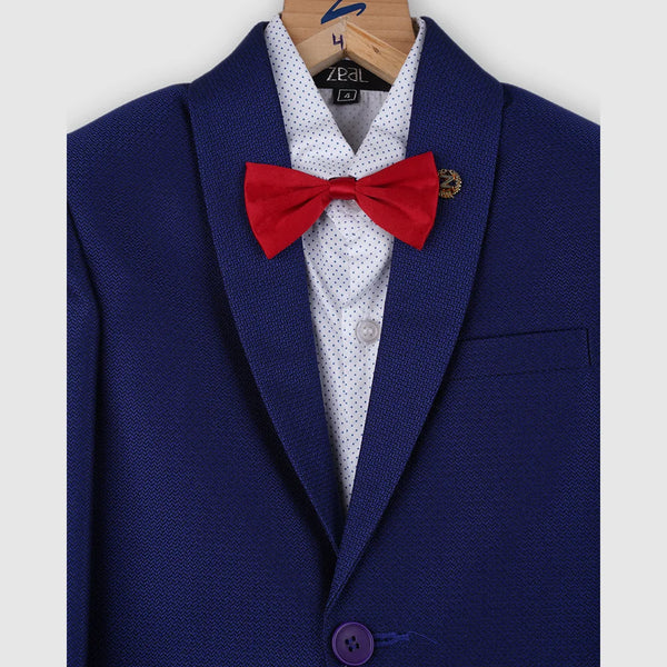  party wear boys navy blue coat suit set 