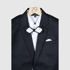 wedding wear charcoal black coat suit set for boys
