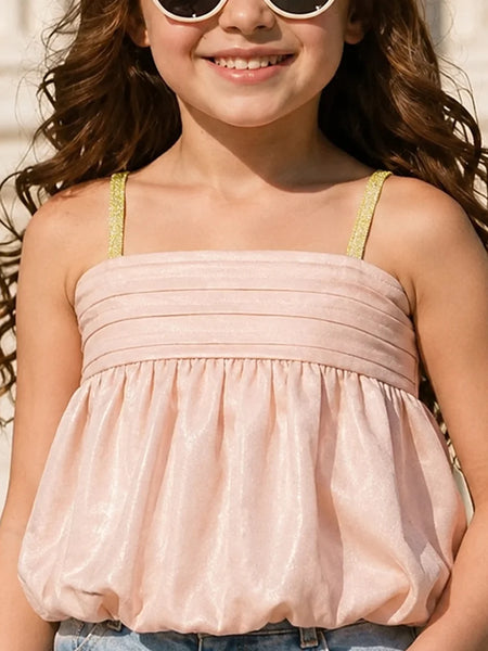 Girls Pink Stylish Party Top