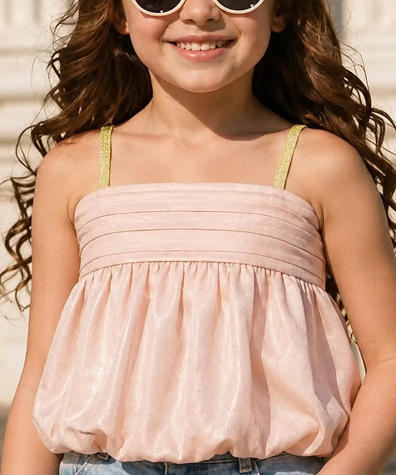 Girls Pink Stylish Party Top