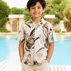 Boys Summer Vacation Printed Shirt