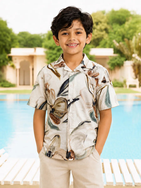 Boys Summer Vacation Printed Shirt