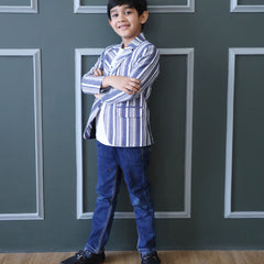 party wear blue blazer set for boys