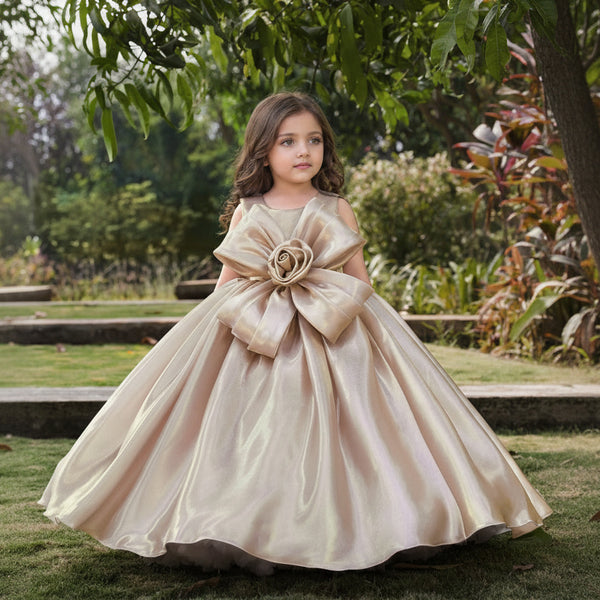 Elegant 3D Flower Kids Gown | Girls Wedding & Party Dress