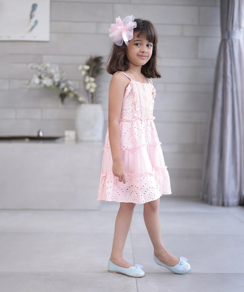 Devils N Angels Girls Tiered Party Dress Pink 1-8 Years Birthday Party