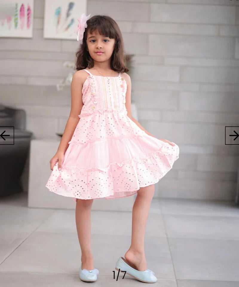 Devils N Angels Girls Tiered Party Dress Pink 1-8 Years Birthday Party