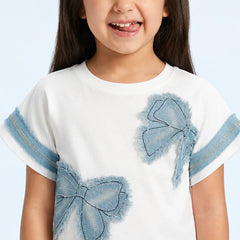 Sky Blue Bow Fashion Top