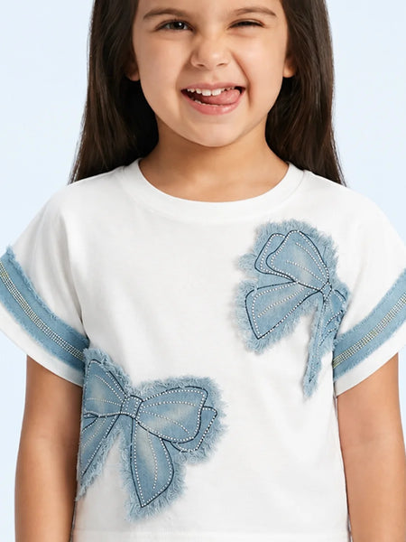Sky Blue Bow Fashion Top