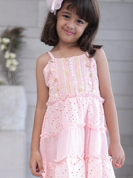 Devils N Angels Girls Tiered Party Dress Pink 1-8 Years Birthday Party