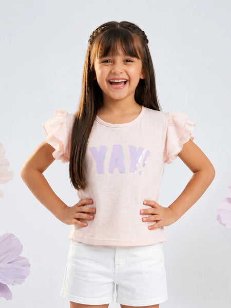 Blush Joy Ruffle Sleeve Top