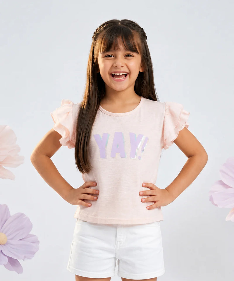 Blush Joy Ruffle Sleeve Top