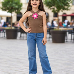 Coffee halter neck top for girls, Devils N Angels Jaipur, view 3