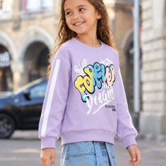 Forever purple printed crop top for girls 6–14 years, Devils N Angels Jaipur, view 3