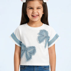 Sky Blue Bow Fashion Top