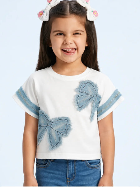 Sky Blue Bow Fashion Top