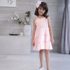 Devils N Angels Girls Tiered Party Dress Pink 1-8 Years Birthday Party