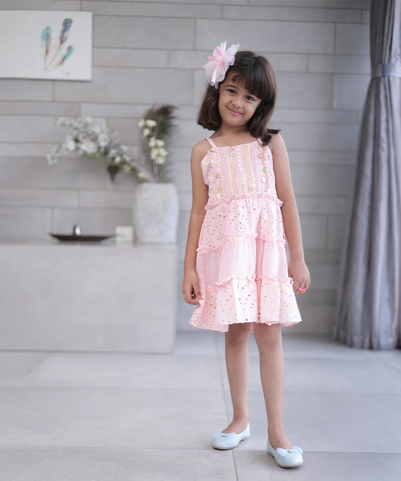 Devils N Angels Girls Tiered Party Dress Pink 1-8 Years Birthday Party