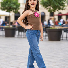 Girls' coffee halter top, trendy western wear, Devils N Angels Jaipur, view 4