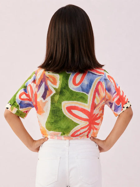 Devils N Angels Girls Floral Print Shirt Top Multicolor Casual Wear