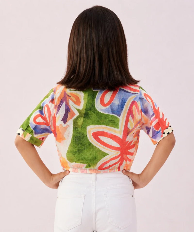 Devils N Angels Girls Floral Print Shirt Top Multicolor Casual Wear