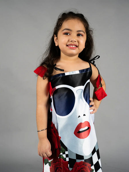 casual wear printed dress for girls 