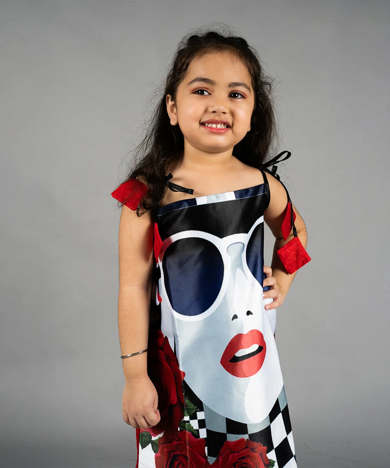 casual wear printed dress for girls 