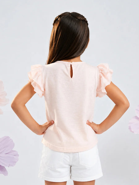 Blush Joy Ruffle Sleeve Top