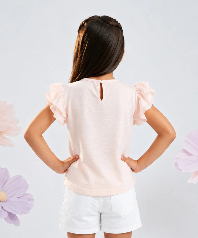 Blush Joy Ruffle Sleeve Top