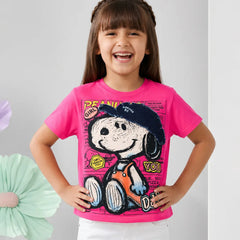 Pink Girls Cartoon Print Top