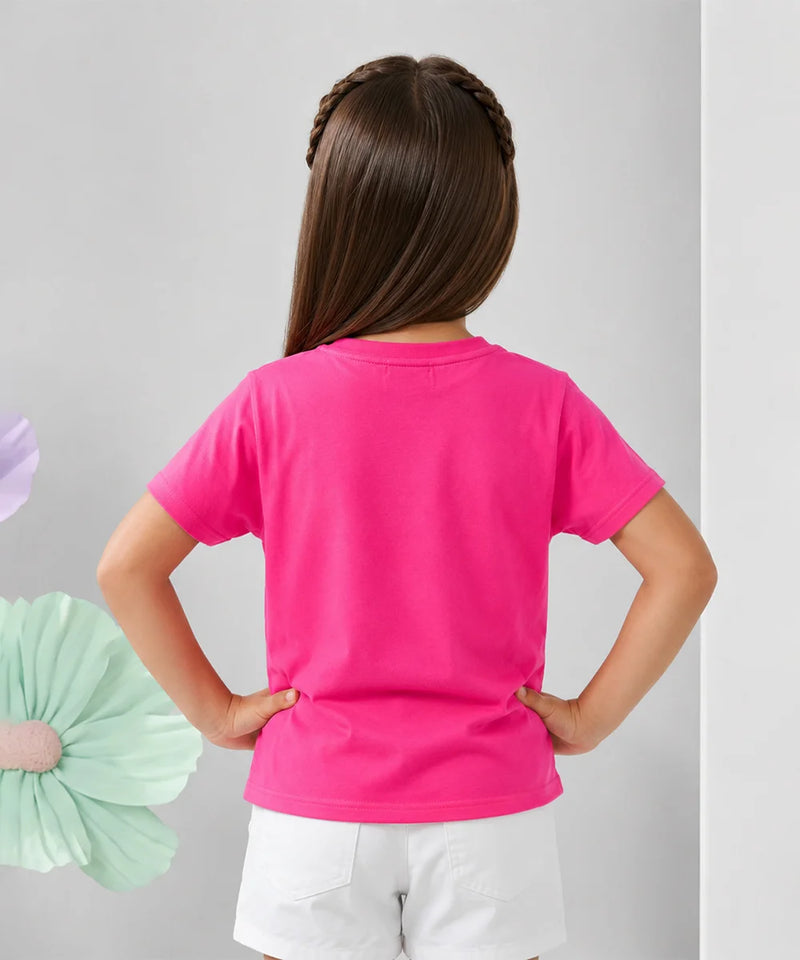 Pink Girls Cartoon Print Top