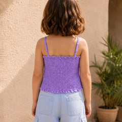 Girls Lavender Flower Top
