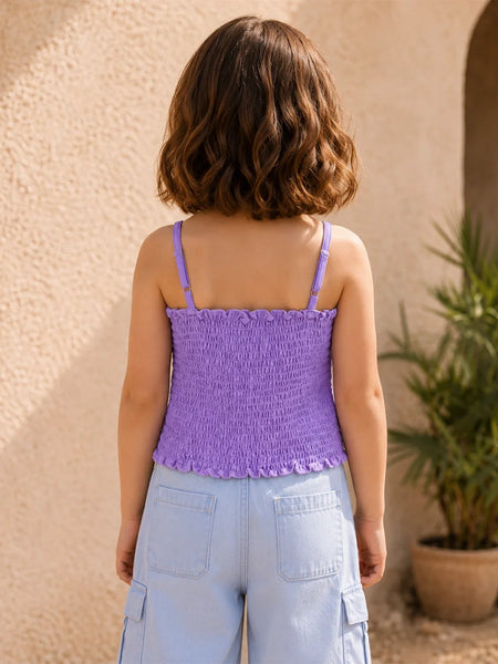 Girls Lavender Flower Top