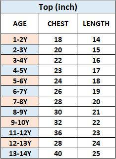 Size chart