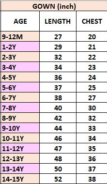 Size chart