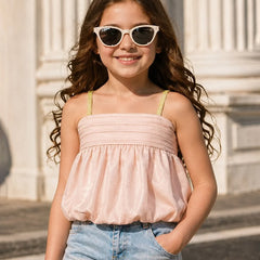 Girls Pink Stylish Party Top