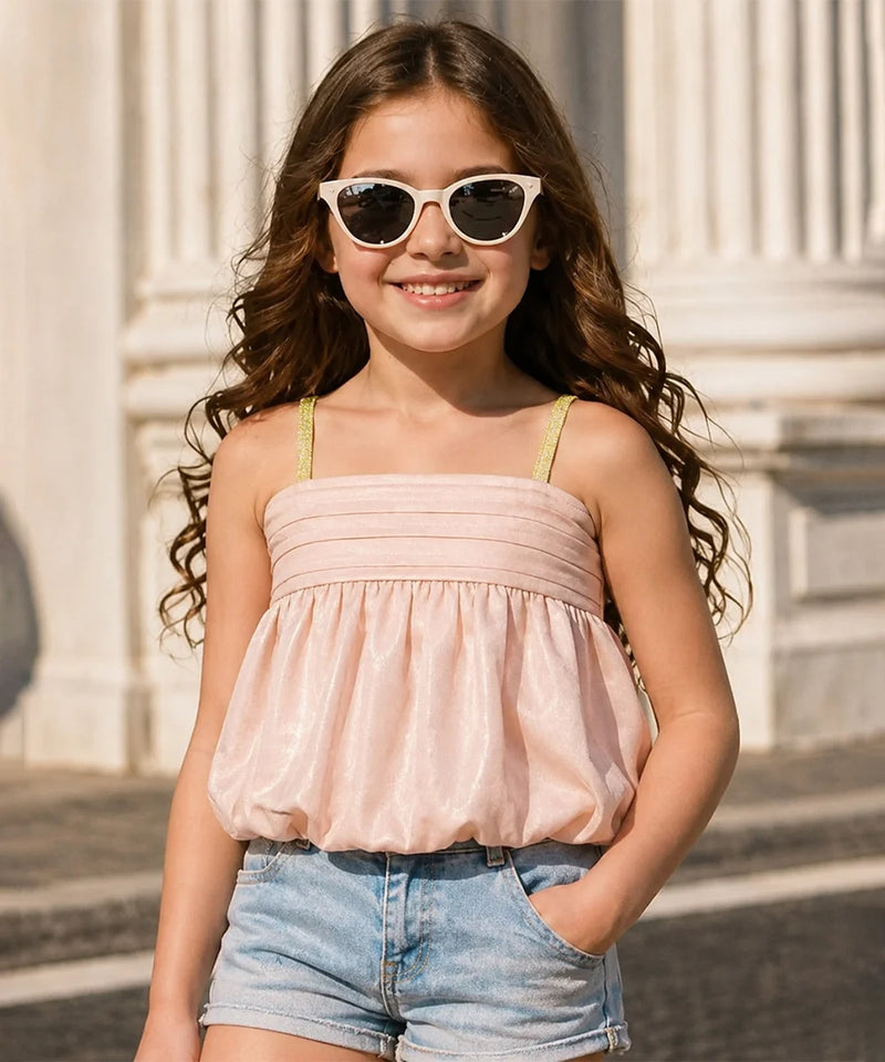Girls Pink Stylish Party Top