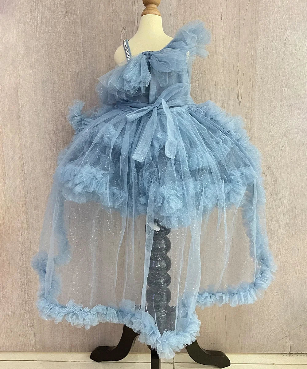 Powder Blue Colored Birthday Frock for Girls