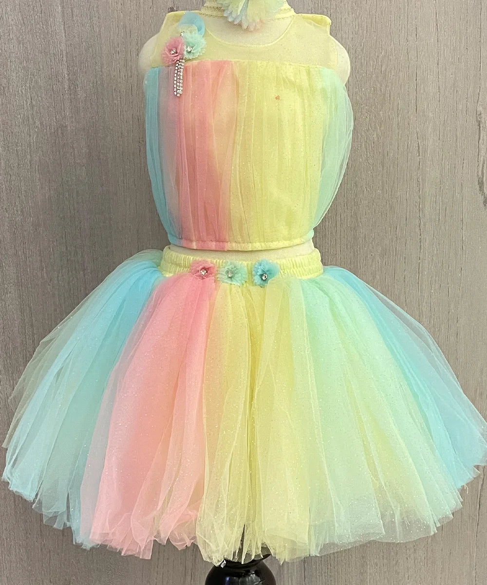 Rainbow Party Dress for Little Ones