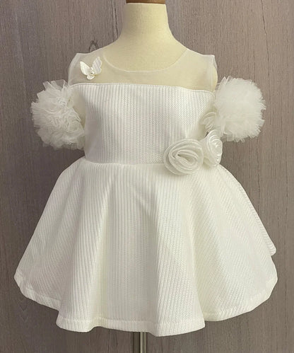 Cream Colored Shinny Frock for Birthday