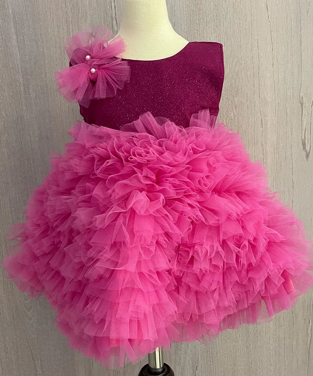 Pink Shimmer Frock for Birthday Party