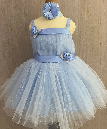 Sky Blue Colored Party Frock for Little Ones