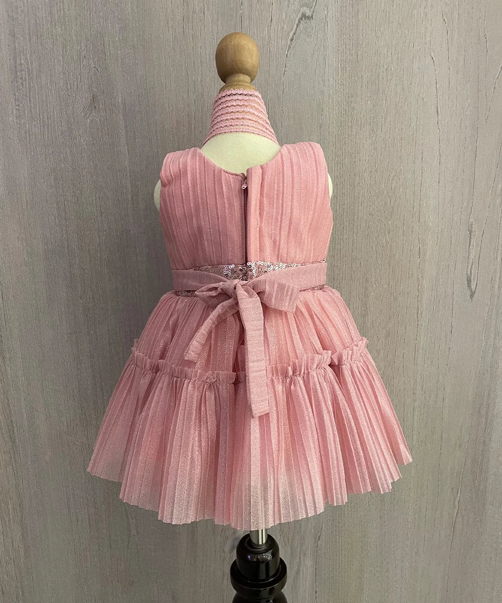 Pink Colored Baby Girl Frock for Birthday
