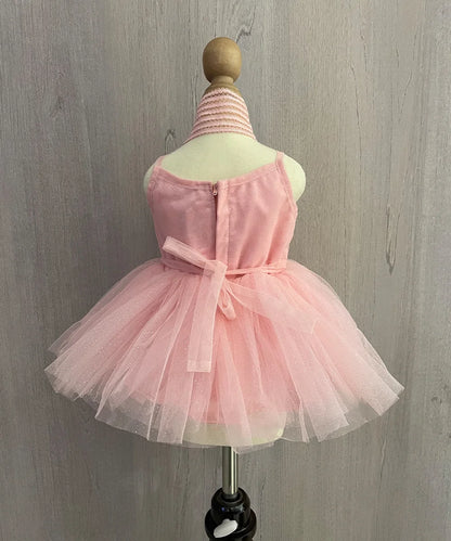 Peach Colored Frock for Party for Girls